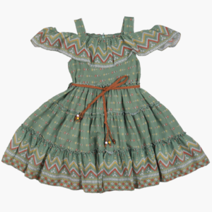 3561 - Eteği Sulu Askılı Elbise