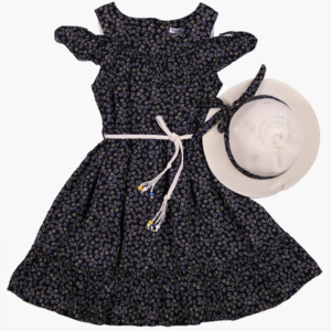 3587 - Omuzu Fırfırlı Şapkalı