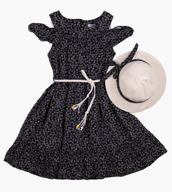 3587 - Omuzu Fırfırlı Şapkalı